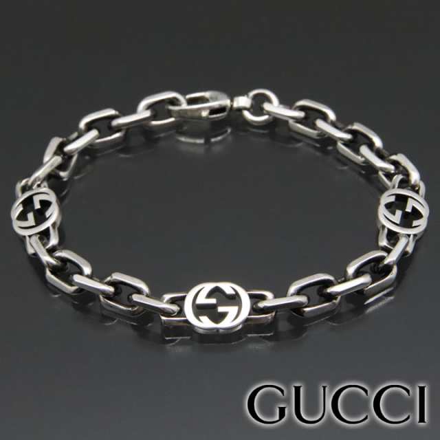 グッチ ブレスレット GUCCI インターロッキングG ブレス 620798-J8400-0811 メンズ レディース エイジングフィニッシュ スターリングシル