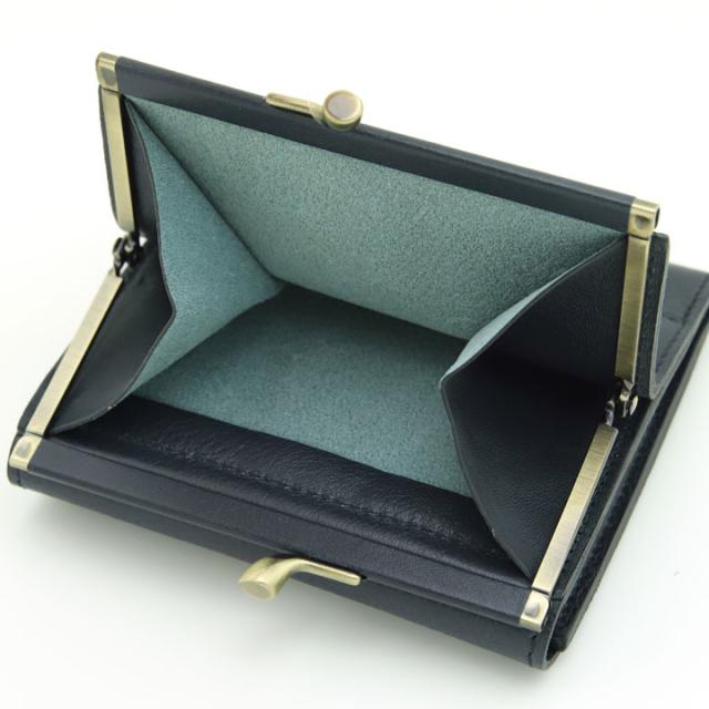 IL BISONTE イル ビゾンテ 二つ折り 短かっ がま口 財布/NAVY