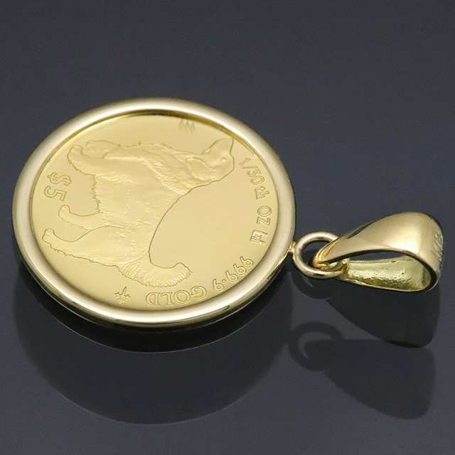 コイントップ 24金 ペンダントヘッド 1/30oz ゴールデン・レトリバー ...