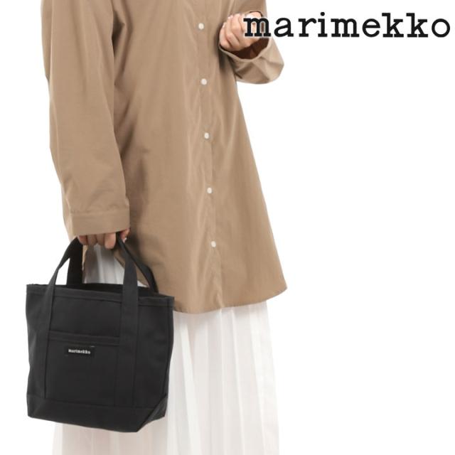 マリメッコ marimekko トートバッグ ハンドバッグ ミニ ペルスカッシィ レディース ブラック コットンキャンバス 044400 001 【誕生日 お祝い プレゼント 贈り物 ギフト】