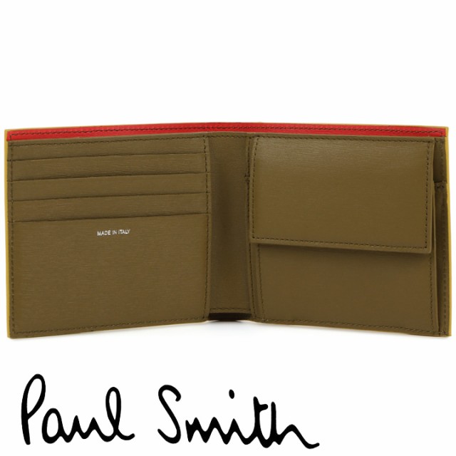 ポールスミス 財布 Paul Smith 二つ折り財布 メンズ マスタードイエロー モスグリーン シグナルレッド M1a 43 Astrgs 10の通販はau Pay マーケット アイゲット