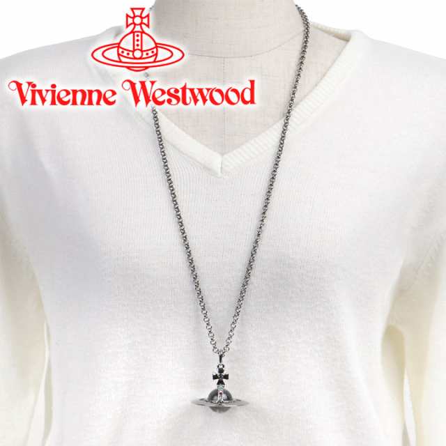 ヴィヴィアンウエストウッド ネックレス Vivienne Westwood ヴィヴィアン スモールオーブペンダント ガンメタル  63020096-S001 【ホワイ｜au PAY マーケット