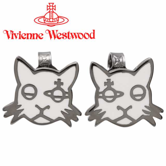 ヴィヴィアンウエストウッド ピアス レディース Vivienne Westwood 猫 キャット ヴィヴィアン カットピアス ホワイト ガンメタルの通販はau Pay マーケット アイゲット