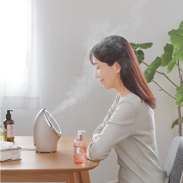 フェスティノ 2大特典 スチーマー 美顔器 フェイシャル クレンジング ナノスチーマー SMHB-033 顔 肌 保湿 エステ 美容 スキンケア 毛穴ケア クレンジング 美顔 ナノミスト メイク落とし 乾燥 ヘアケア コンパクト FESTINO_4