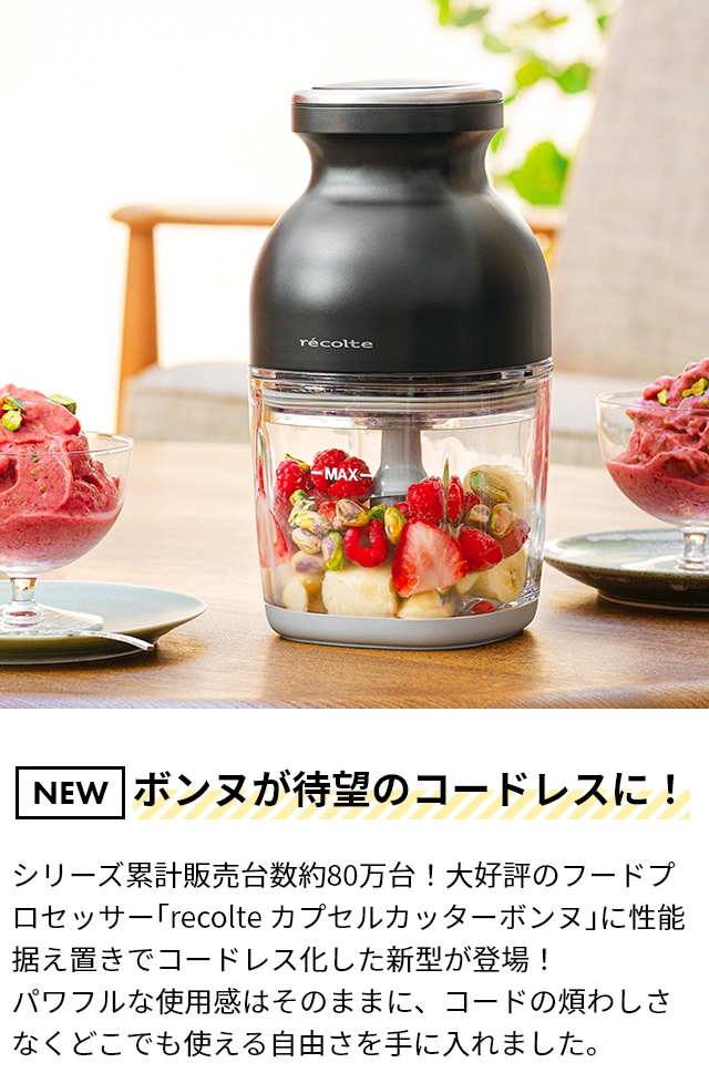レコルト 当店限定4大特典・簡単レシピ付き フードプロセッサー