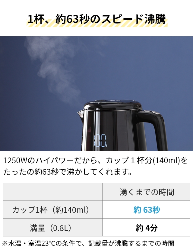 ティファール 電気ケトル ディスプレイ ロック コントロール 0.8L KO8568JP 電気ポット ケトル 湯沸しケトル ケトル 温度調節 保温 二重構造 温度設定 800ml おしゃれ 内部 ステンレス 転倒お湯漏れ防止 早い 安全 一人暮らし T-fal