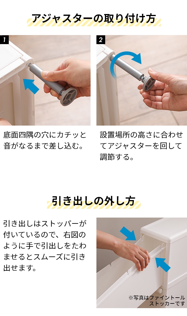 ライクイット 選べる豪華特典 隙間収納 アジャスター付きトールストッカー TS-111LA 隙間収納 ランドリー収納 キッチンラック 17cm 引き出し キッチン キャスター付き 洗面所 洗濯機 タオル アジャスター付き 脚付き 防水パン 段差 中身が見えない like-it_11