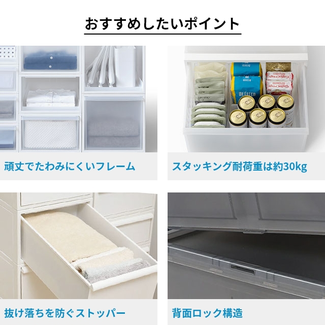 ライクイット 選べる豪華特典 クローゼットシステム 引出し ワイド横型M 3個セット 収納ケース 収納ボックス 衣類 スリム おしゃれ 子供 コンテナボックス 組み合わせ 積み重ね 取っ手付き ほこりが入らない 中が見えない like-it_6