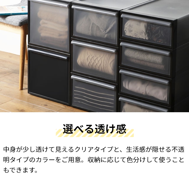 ライクイット 選べる豪華特典 クローゼットシステム 引出し ワイド横型M 3個セット 収納ケース 収納ボックス 衣類 スリム おしゃれ 子供 コンテナボックス 組み合わせ 積み重ね 取っ手付き ほこりが入らない 中が見えない like-it_16