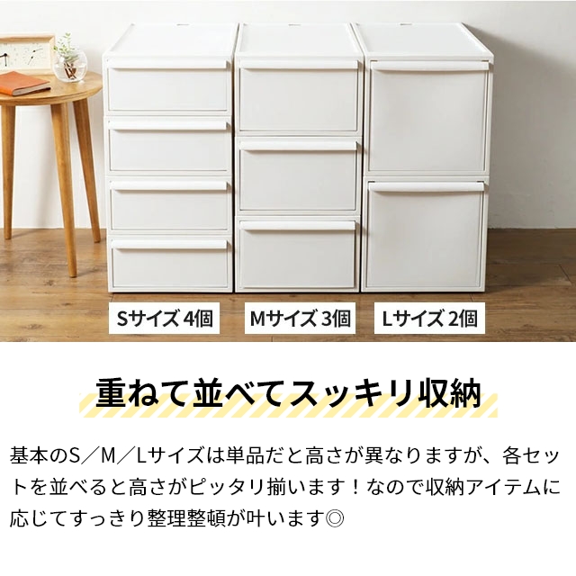ライクイット 選べる豪華特典 クローゼットシステム 引出し ワイド横型M 3個セット 収納ケース 収納ボックス 衣類 スリム おしゃれ 子供 コンテナボックス 組み合わせ 積み重ね 取っ手付き ほこりが入らない 中が見えない like-it_8
