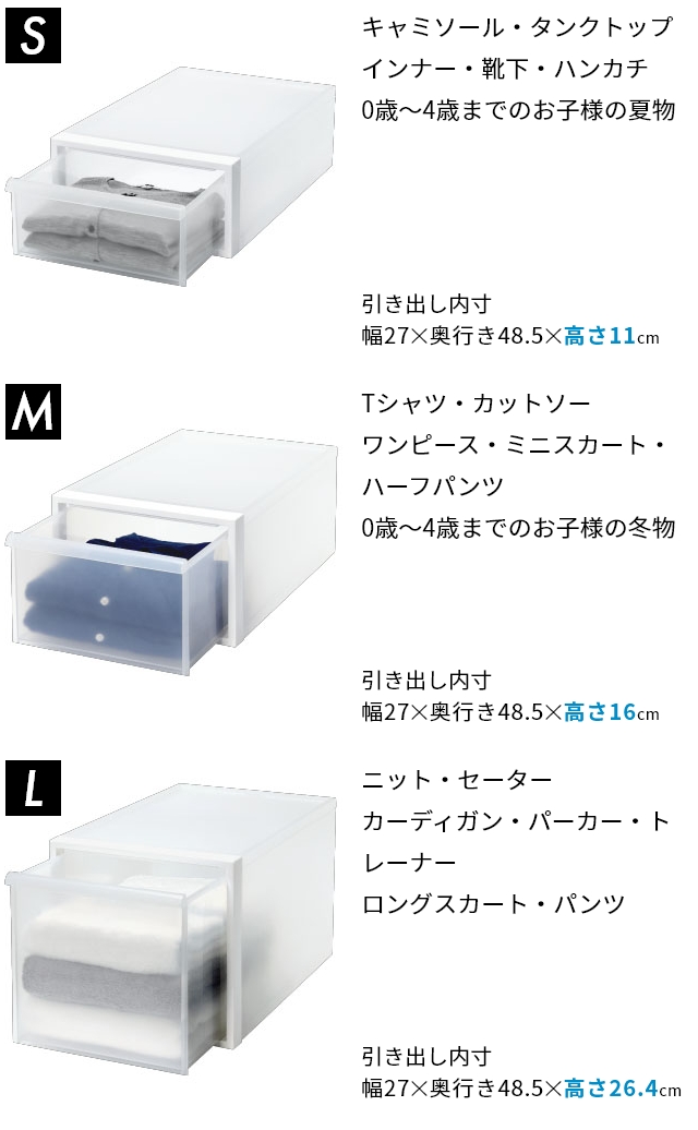 ライクイット 選べる豪華特典 クローゼットシステム 引出し ワイド横型M 3個セット 収納ケース 収納ボックス 衣類 スリム おしゃれ 子供 コンテナボックス 組み合わせ 積み重ね 取っ手付き ほこりが入らない 中が見えない like-it_9