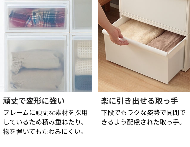 ライクイット 選べる豪華特典 クローゼットシステム 引出し ワイド横型M 3個セット 収納ケース 収納ボックス 衣類 スリム おしゃれ 子供 コンテナボックス 組み合わせ 積み重ね 取っ手付き ほこりが入らない 中が見えない like-it_14