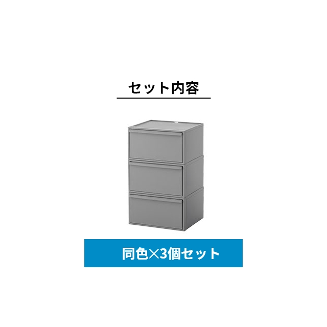 ライクイット 選べる豪華特典 クローゼットシステム 引出し ワイド横型M 3個セット 収納ケース 収納ボックス 衣類 スリム おしゃれ 子供 コンテナボックス 組み合わせ 積み重ね 取っ手付き ほこりが入らない 中が見えない like-it_3
