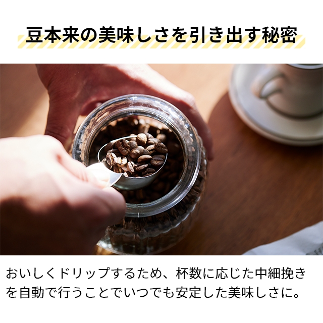 シロカ 選べる豪華特典 コーヒーマシン 全自動コーヒーメーカー SC-A271 ワンタッチコーヒーメーカー ミル付き お手入れ簡単 洗いやすい 自動ドリップ フィルター 一人用 4杯用 豆 粉 カフェばこ 計量スプーン付き siroca_8