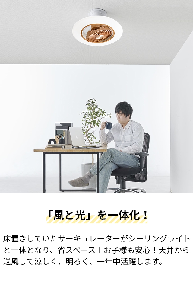 選べる豪華特典 シーリングライト サーキュライト EZシリーズ スイングモデル 8畳用 ライトウッ DCC-SW08EL シーリングファン 扇風機 サーキュレーター LEDライト 照明 調光調色 おしゃれ 木目 小型 薄型 寝室 360°回転 CIRCULIGHT EZ Series