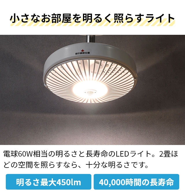 シーリングファン 選べる豪華特典 サーキュライト ソケットシリーズ E17モデル 調光 調色 人感センサー付き DSLE40SCWH KSLE40SCWH サーキュレーター シーリングライト LED ファン 照明 扇風機 E17 60W 洗面所 脱衣所 トイレ 小型 軽量 ソケット 昼白色 電球色