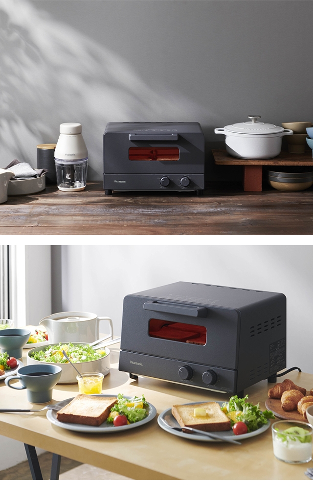 ビタントニオ トースター オーブントースター VOT-50 オーブントースター オーブン 4枚 温度調節機能 4枚焼き おしゃれ トレー コンパクト 焼き芋 パン クッキー 餅 掃除 揚げ物 温め お菓子 温度調節 チーズケーキ さつまいも サーモスタット 食パン 1200w Vitantonio_16