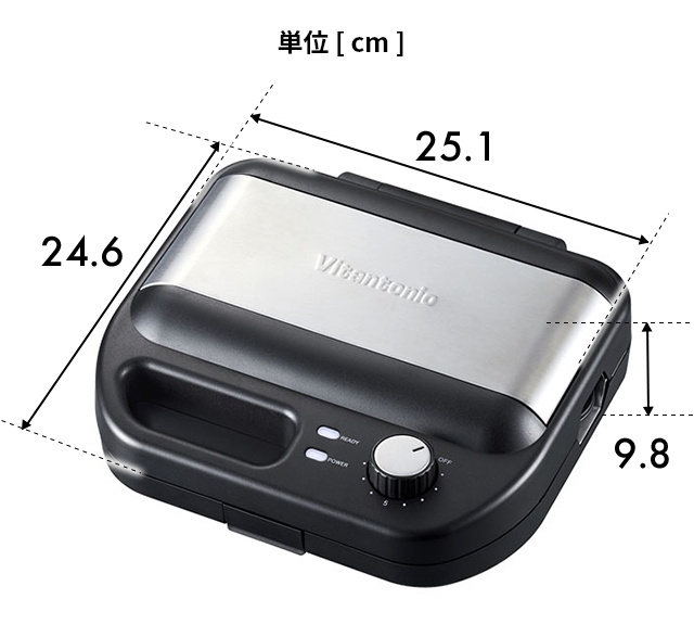 ビタントニオ 選べる豪華特典 ホットサンドメーカー ワッフル＆ホットサンドベーカー VWH-500-K ワッフルメーカー パニーニメーカー 電気 2枚焼き 1枚 耳まで 洗える 6枚切り タイマー プレート付き お手入れ簡単 コンパクト 着脱式 Vitantonio_19
