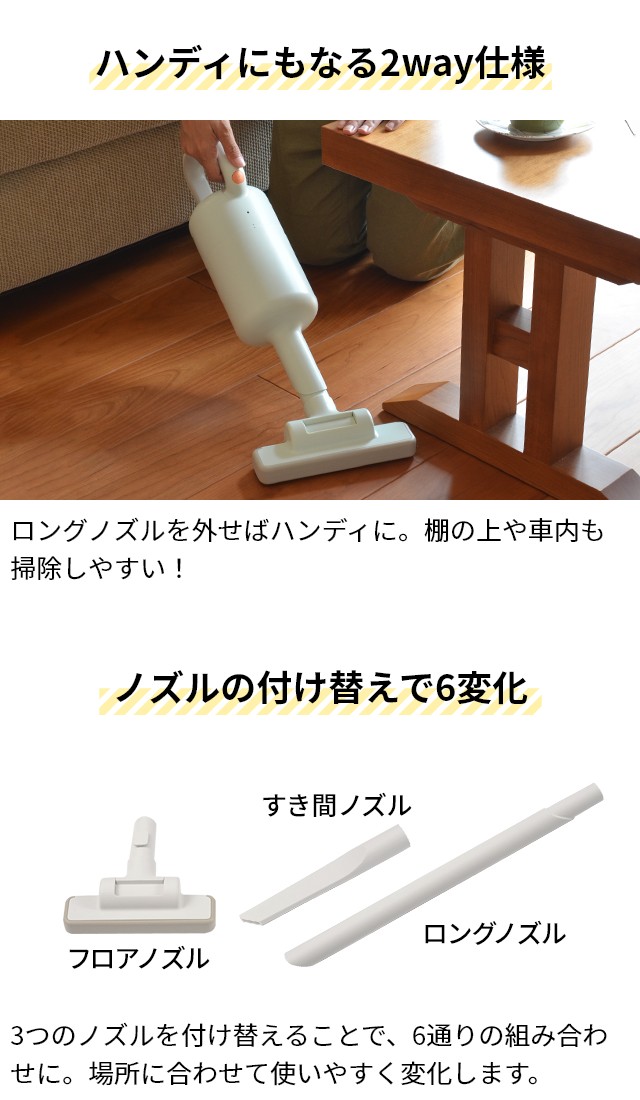 プラスマイナスゼロ 2大特典 掃除機 コードレス コードレスクリーナー XJC-Y010 コードレス掃除機 コードレスクリーナー スティッククリーナー ハンディクリーナー プラマイゼロ 吸引力 充電式 強力 車 軽量 静音 2way スタンド ハンディー 軽い 強吸引 車用掃除機 ±0_12