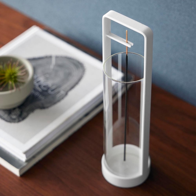 山崎実業 お香スタンド タワー 灰飛び防止カバー付き 4903208100137