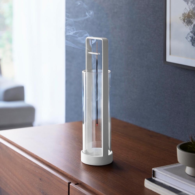 山崎実業 お香スタンド タワー 灰飛び防止カバー付き 4903208100137