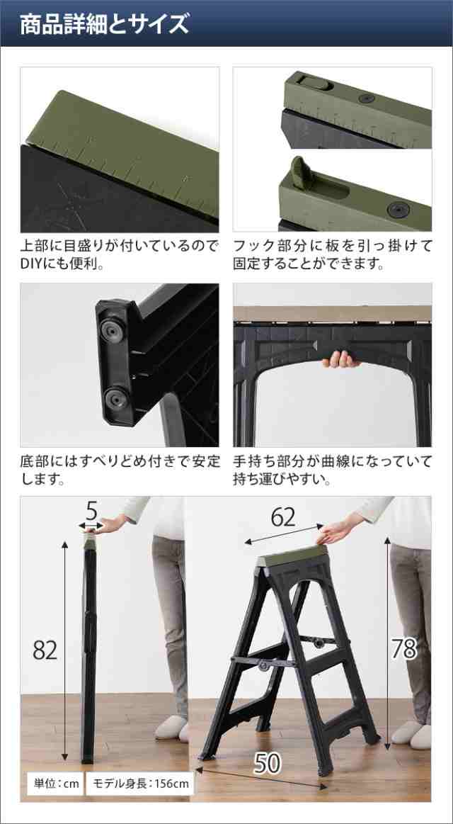 テーブル脚 モールディング ワークレッグ ソーホース 脚 パーツ 作業台 折りたたみ DIY テーブル 持ち運び 軽量 耐荷重158kg ベランダ  キ｜au PAY マーケット