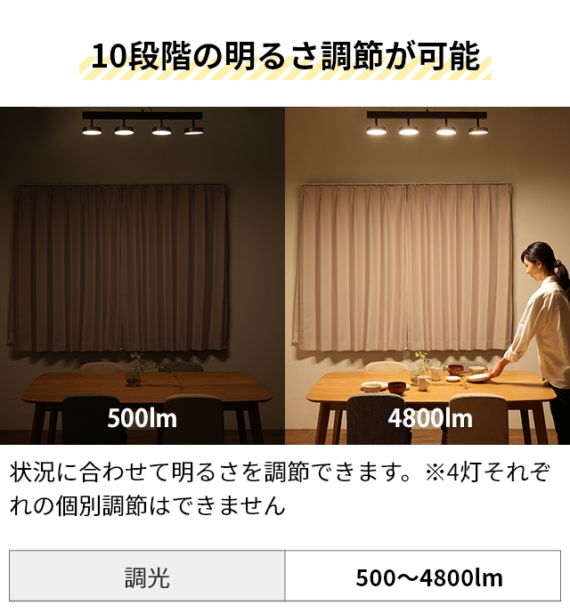 ルマーニ 選べる豪華特典 LEDシーリングライト 4 ペンダントライト APE-710 ライト スポットライト LED おしゃれ レトロ カフェ風 高級感 北欧 木目 リビング 寝室 間接照明 明るい 調光 調色 電球色 昼光色 常夜灯 リモコン 6畳 8畳 10畳 12畳 Rumani 4 Pendant Light_6