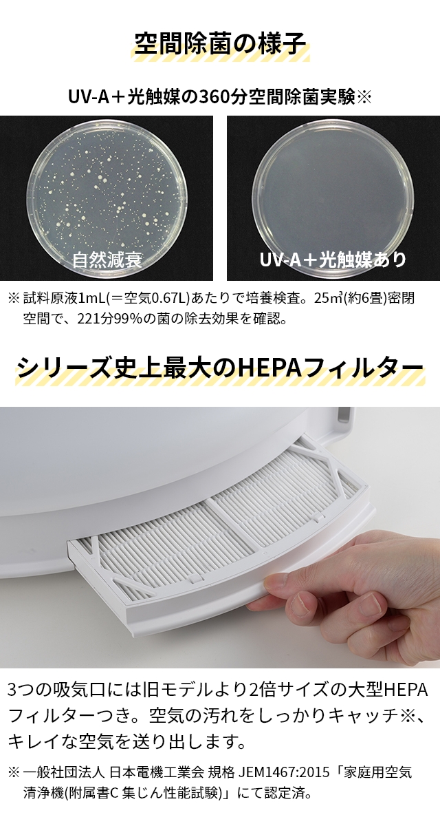 スライマック 選べる特典付き シーリングファン ウズカゼ 3 LEDシーリングファンライト FCE-570 うずかぜ シーリングライト サーキュレーター 空気清浄機 LED ライト 照明 脱臭 羽根なし 調光 調色 8〜14畳対応 薄型 省エネ おしゃれ Slimac UZUKAZE_11