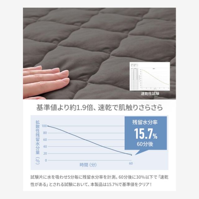 ボックスシーツ ワイドキング 敷きパッド 一体型 綿100 春 夏 秋 冬 オールシーズン 洗える コットン タオル パイル 速乾 子供 赤ちゃん 春用 春夏用 接触冷感 夏用 ひんやり 夏布団 丸洗い yucuss ユクスス さらっとひんやり 綿100％ 敷パッド一体型 リバーシブル_7