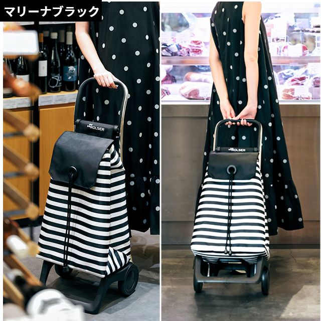 ロルサー キャリーカート ジョイ モノトーン ショッピングカート 買い物カート キャリーバッグ 折りたたみ 大容量 スーパー 2輪 おしゃれ 軽量 静音 買い物 高齢者 折り畳み コンパクト 丈夫 アウトドア 36L 収納 自立 頑丈 レジャー ROLSER JOY monotone_13