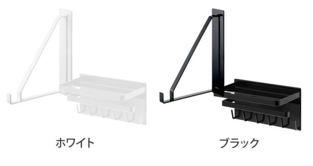 山崎実業 バスラック タオル掛け 物干しハンガー 収納棚 棚 ラック マグネット 磁石 フック 小物収納 ランドリー収納 マグネット収納 yamazaki タワーシリーズ  tower タワー マグネットバスルーム多機能ラック ＋ マグネットバスルーム物干しハンガー 3548 3549 4712 4713の通販は