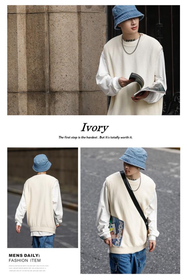 オーバーサイズ ニットベスト 韓国 ファッション メンズ ビッグシルエット トップス スクールコーデ おしゃれ オルチャンファッション 韓の通販はau Pay マーケット 韓国ファッション Shoowtime