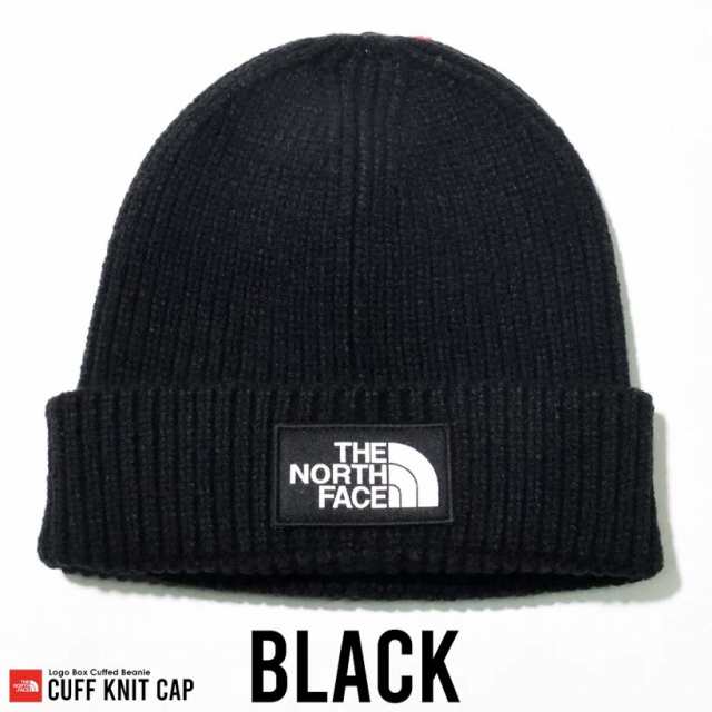 the north face logo box cuffed beanie