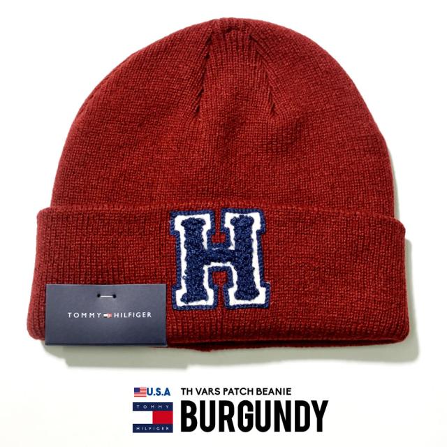 メール便 対応可 送料無料 Tommy Hilfiger トミーヒルフィガー ニット帽 ニットキャップ ビーニー グレー ワインレッド Th Vars Patcの通販はau Pay マーケット 韓国ファッション Shoowtime