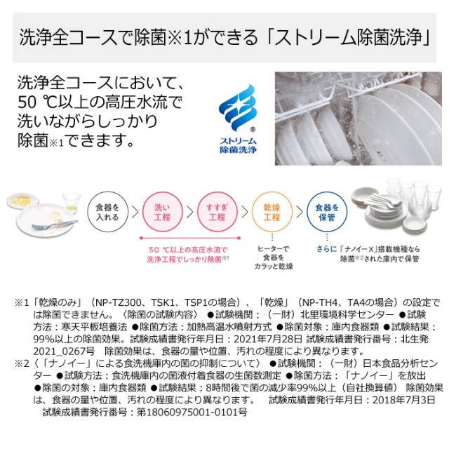 【送料無料】パナソニック 食器洗い乾燥機 スリム食洗機 NP-TSK1-W ホワイト_5