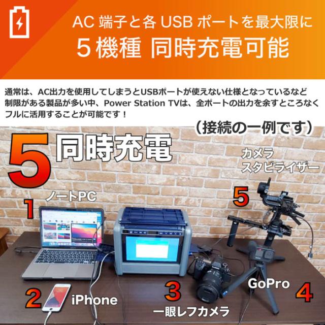 【送料無料】ダイニチ電子 10インチテレビ搭載ポータブル電源 パワーステーションTV PSTV-600_5