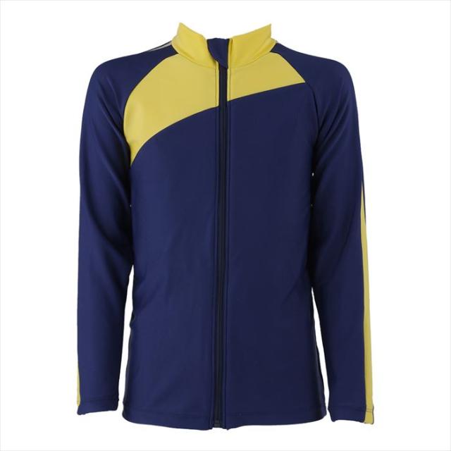 フットマーク 水着 あんしんスクール水着 長袖 セパレーツ 上 S ジェンダーレス対応水着 132185-S イエロー【メール便】