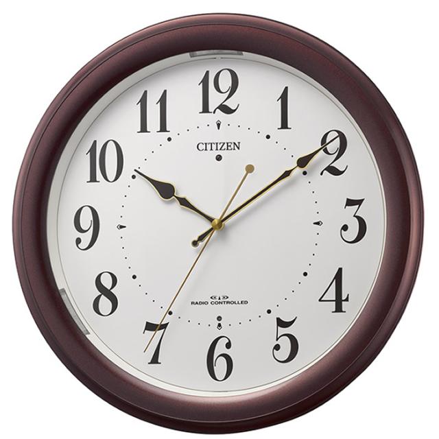 シチズン 電波掛け時計 暗所自動点灯機能付 アナログ 4MYA36-006 ブラウン CITIZEN 高輝度 LED 夜でも明るい 見やすい 文字板 ナチュラル 寝室 リビングの通販は 4,905円