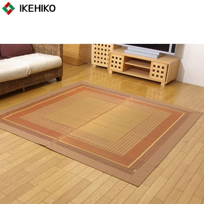 【送料無料】イケヒコ・コーポレーション 純国産 い草ラグカーペット ランクス総色 ベージュ 約191×191cm 8200970の通販は