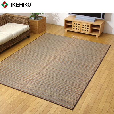 【送料無料】イケヒコ・コーポレーション 純国産 い草ラグカーペット Ｆバリアス ブラウン 約191×250cm（裏:ウレタン） 8226230の通販は