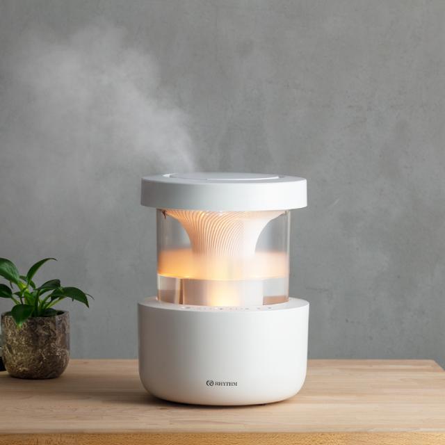 リズム 超音波式 加湿器 2.2L MIST350 ライトグレー 9YYA29RH08 プレハブ10畳まで 木造6畳まで LED照明 Autoモード 湿度センサー 自動運転