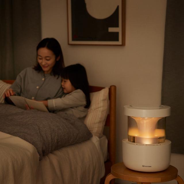 リズム 超音波式 加湿器 2.2L MIST350 ライトグレー 9YYA29RH08 プレハブ10畳まで 木造6畳まで LED照明 Autoモード 湿度センサー 自動運転