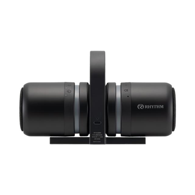 リズム ポータブルスピーカー 防水 防塵 MAGSPEAKER DUO Bluetooth LED照明 9YYA30RH02 ブラック マイク搭載 マグネット搭載 IP67 充電式 防水ポータブルシアタースピーカー ステレオ Rhythm_1
