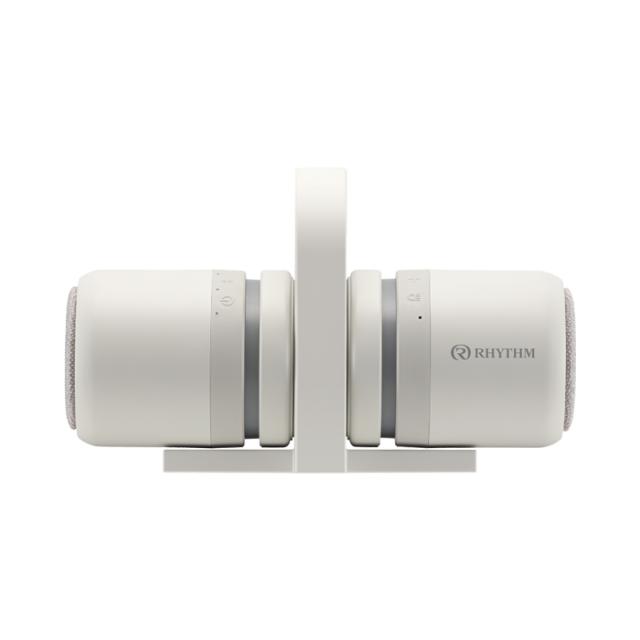 リズム ポータブルスピーカー 防水 防塵 MAGSPEAKER DUO Bluetooth LED照明 9YYA30RH08 ライトグレー マイク搭載 マグネット搭載 IP67 充電式 防水ポータブルシアタースピーカー ステレオ Rhythm_1