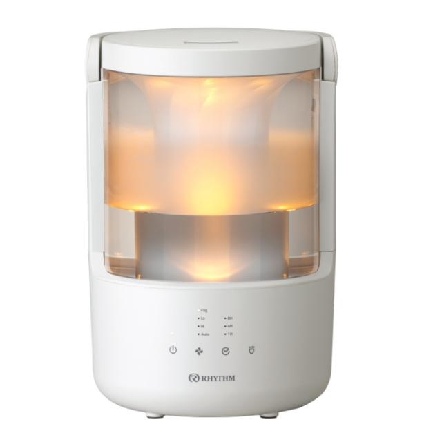 リズム 超音波式 加湿器 2L MIST250 ライトグレー 9YYA64RH08 プレハブ7畳まで 木造4畳まで LED照明 Autoモード 湿度センサー 自動運転アロマ加湿器