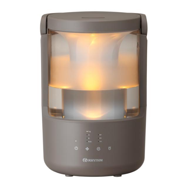 リズム 超音波式 加湿器 2L MIST250 ウォームグレー 9YYA64RH84 プレハブ7畳まで 木造4畳まで LED照明 Autoモード 湿度センサー 自動運転アロマ加湿器