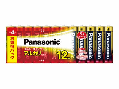 【送料無料】Panasonic(パナソニック) アルカリ乾電池 単四型（1.5V）12本組 LR03XJ/12SW 1ケース30パック（360本）