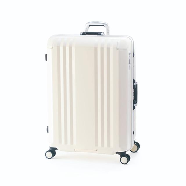 A.L.I ハードキャリーケース デカかるEdge FRAME 8〜10泊 96L ALI-070R-28-VN バニラホワイト フレームタイプ アジア・ラゲージ スーツケース 手荷物預け無料サイズ ホイールロックスイッチ 静音キャスター