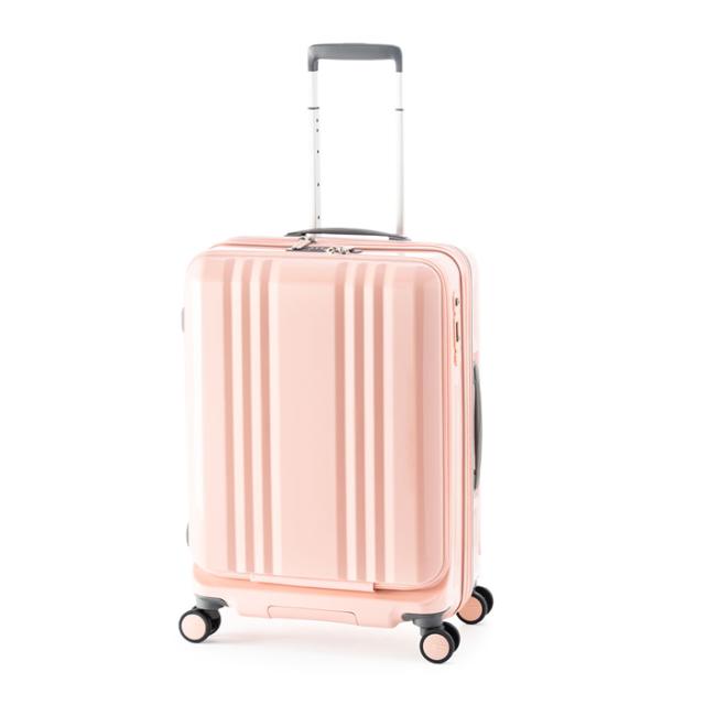 A.L.I ハードキャリーケース デカかるEdge Front Open 5〜7泊 55L+10L ALI-077-22FW-CPK コーラルピンク アジア・ラゲージ スーツケース 手荷物預け無料サイズ 拡張機能搭載 フロントオープンタイプ