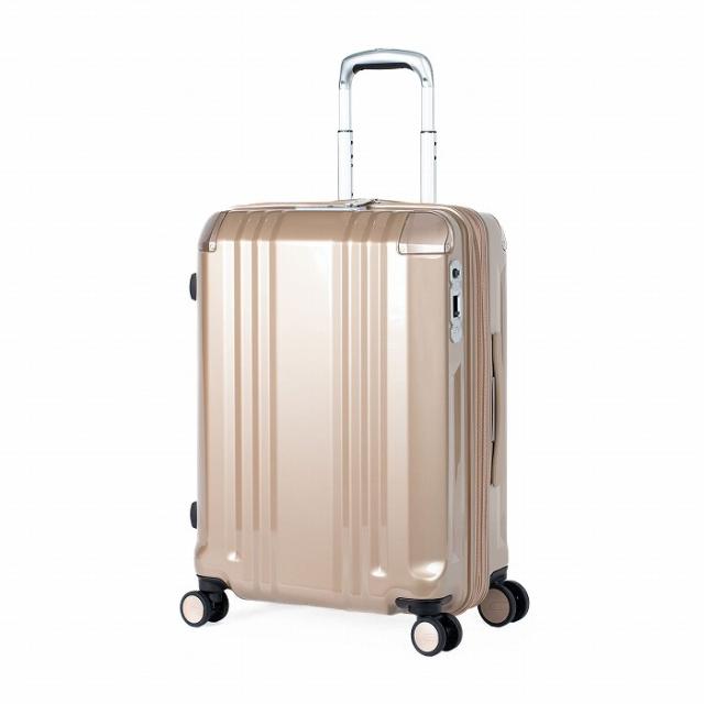 A.L.I ハードキャリーケース デカかるEdge 拡張タイプ 4〜6泊 52L＋8L ALI-089-22W-SG シャンパンゴールド アジア・ラゲージ スーツケース ジッパータイプ 拡張ファスナー機能 手荷物預け無料サイズ
